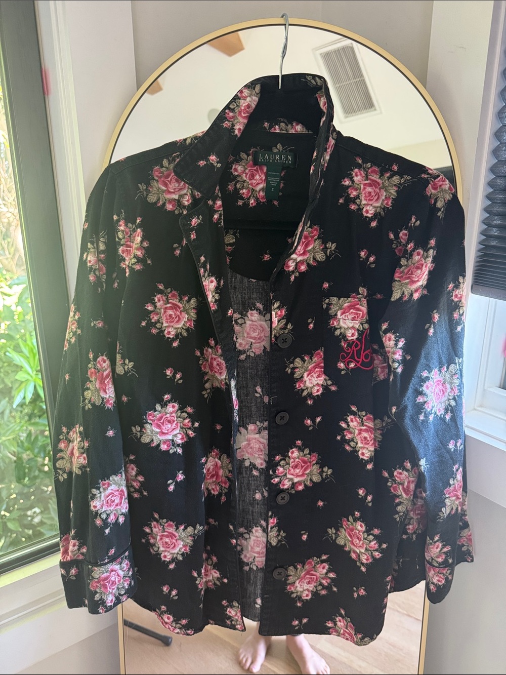 Lauren Ralph Lauren Floral flanel in Black & Pink Size Small